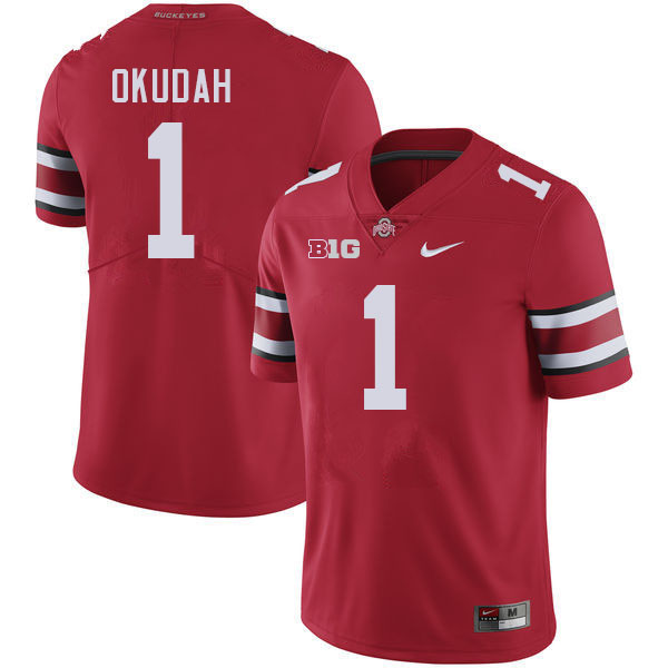#1 Jeff Okudah Ohio State Buckeyes Jerseys Football Stitched-Red